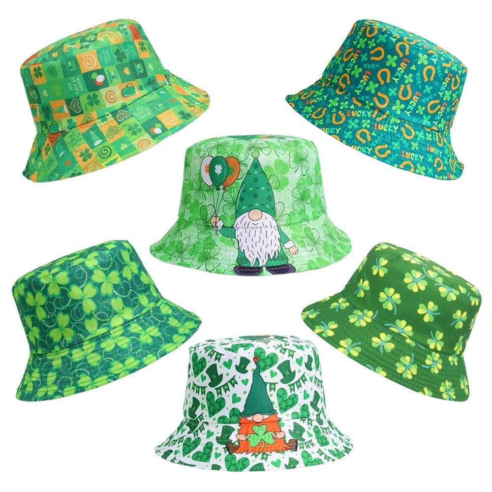 7954 6 Pcs St. Patrick's Day Party Hats Accessories Funny Shamrock Bucket